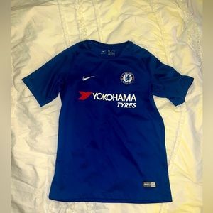 Jersey, says size large but fits like a smaller medium